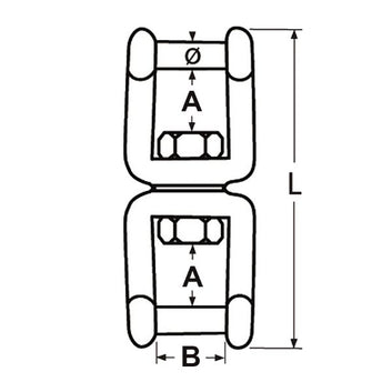Svirvel rustfri Gaffel/Gaffel m/Umbraco bolt