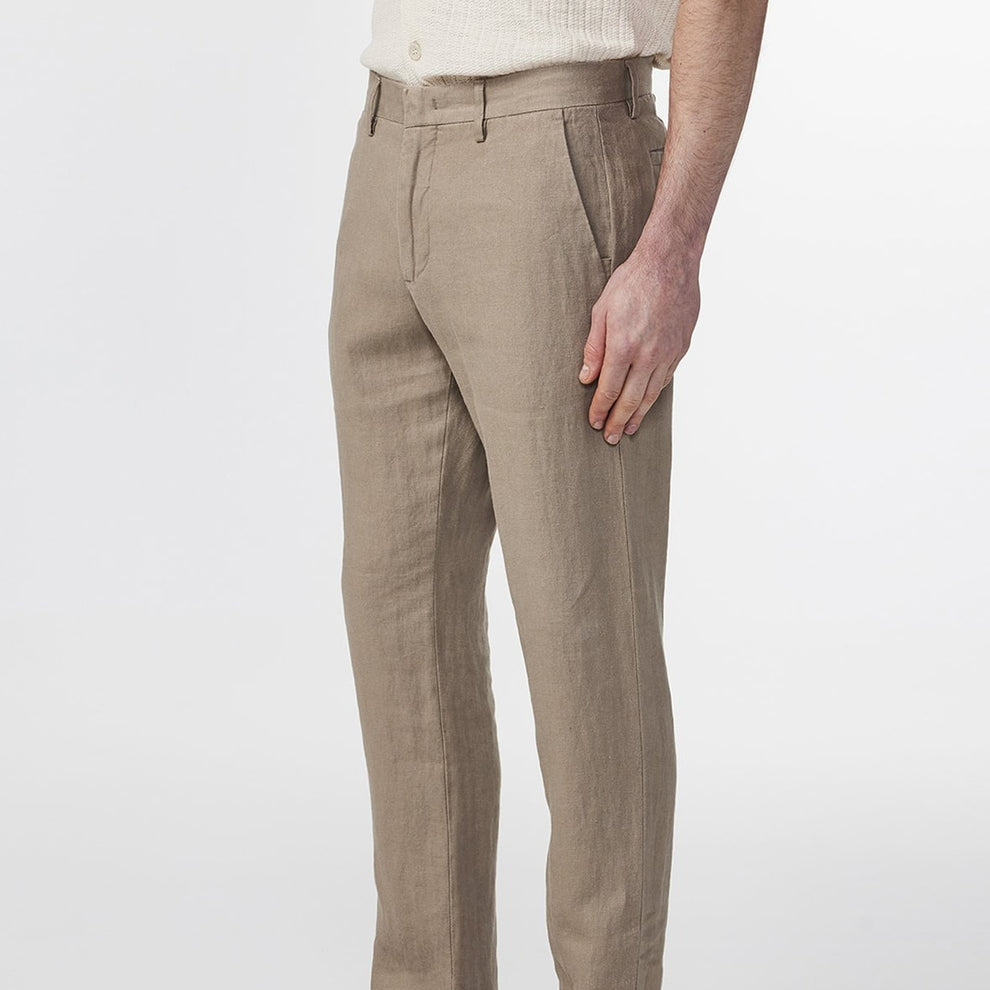 NN07 M Theo 1454 Linen Pants Bukser Greige