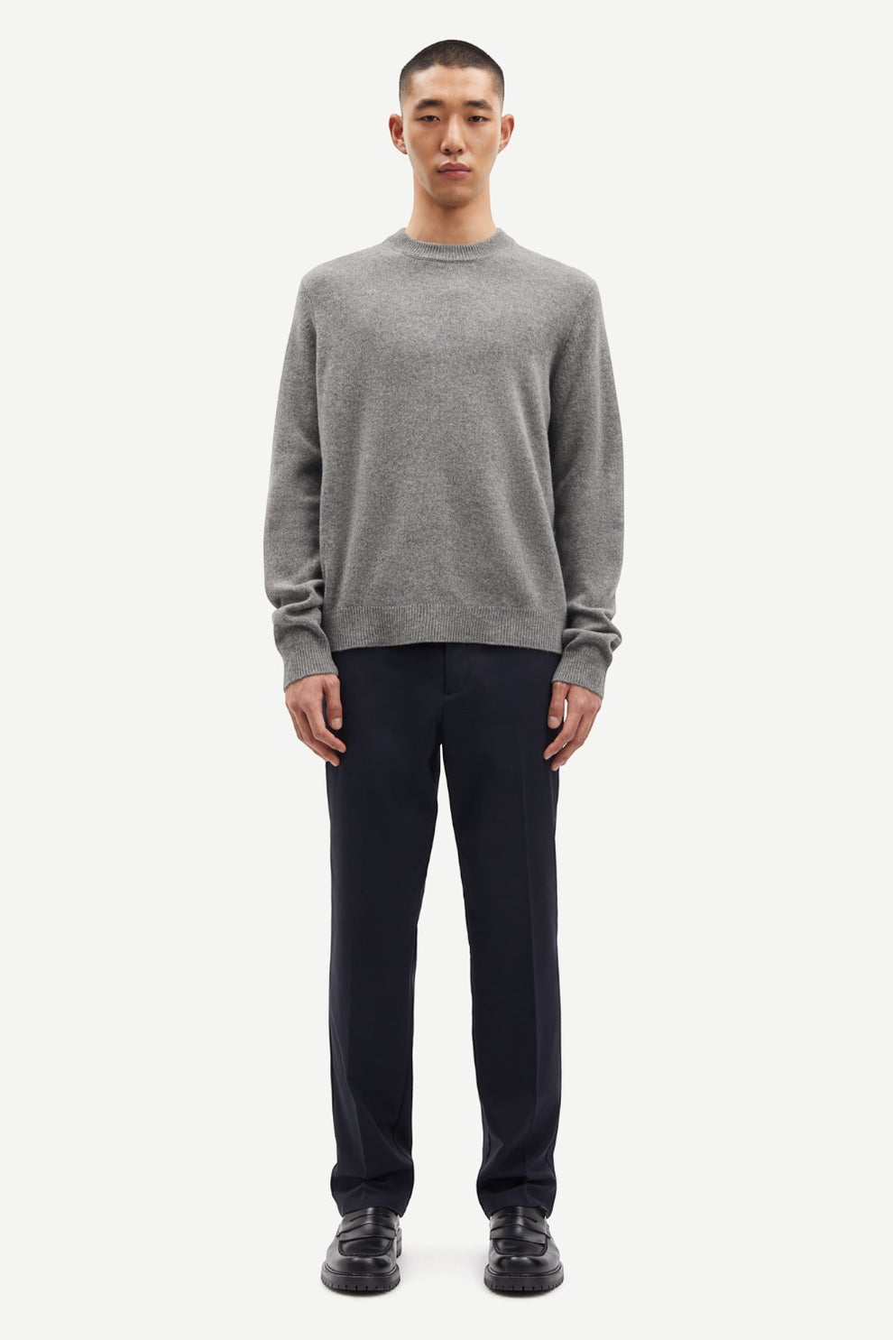 Samsøe Samsøe Isak Knit Sweater 15010 Dark Grey Mel.