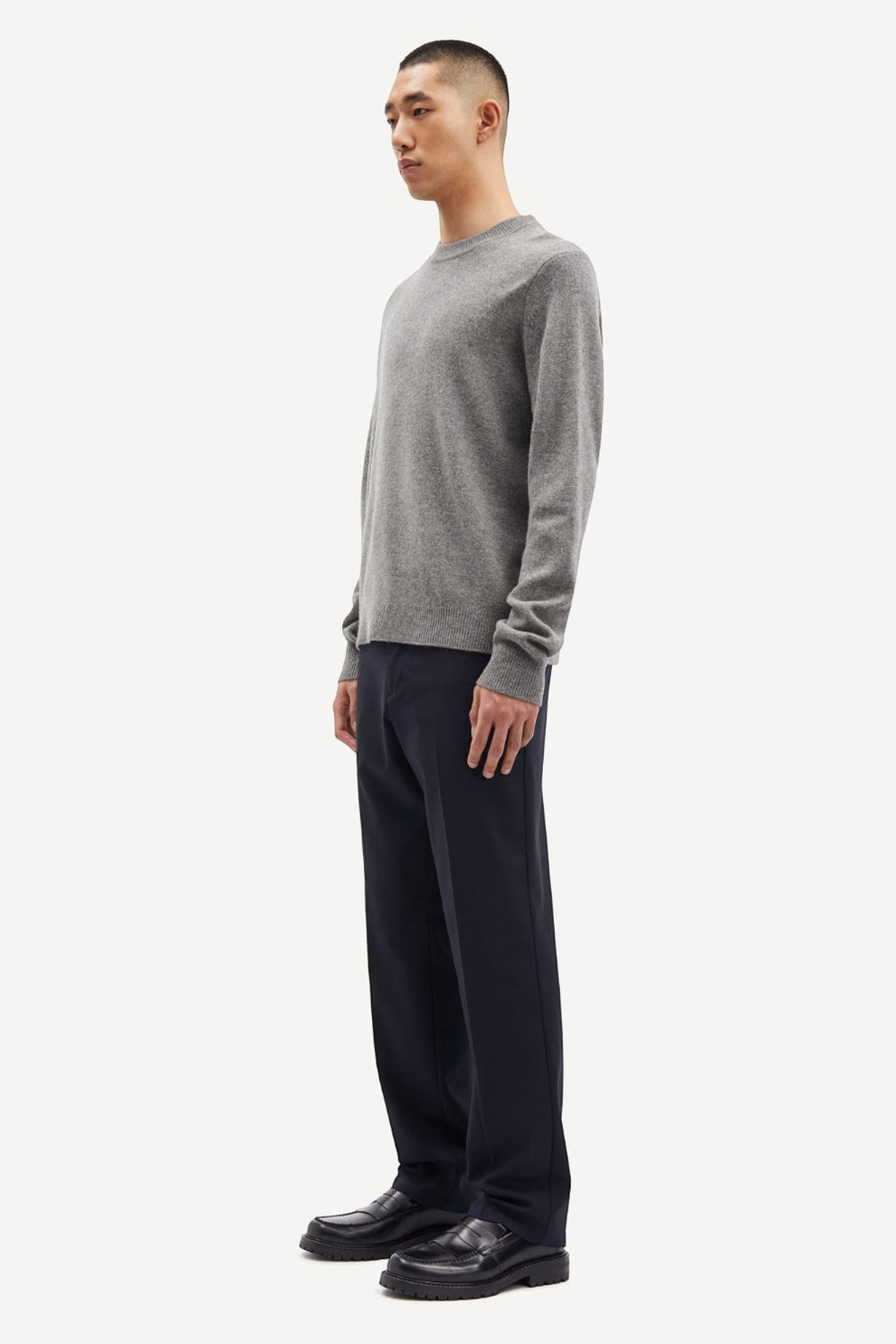Samsøe Samsøe Isak Knit Sweater 15010 Dark Grey Mel.