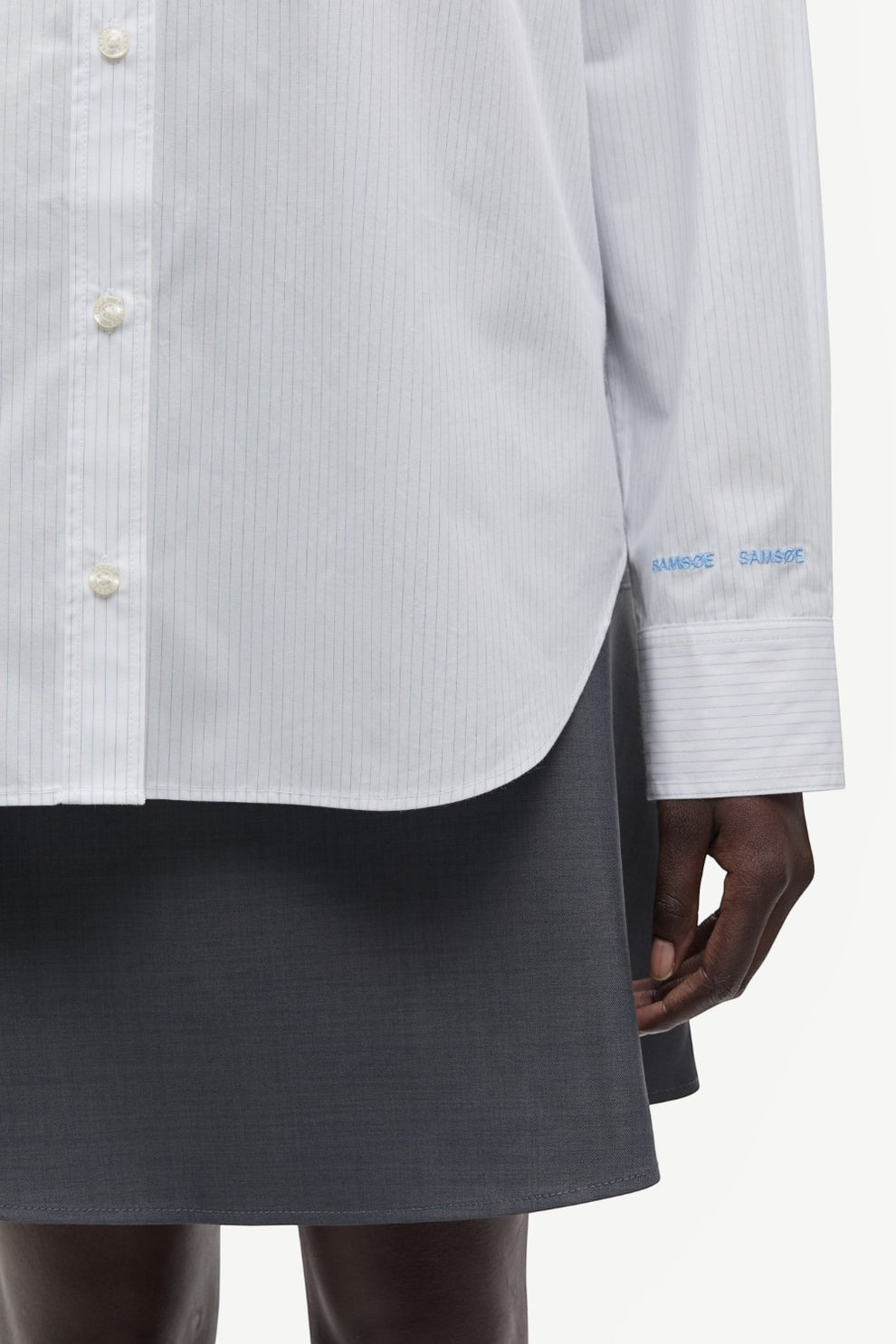 Samsøe Samsøe Salova pocket shirt 15756 White Pinstripe