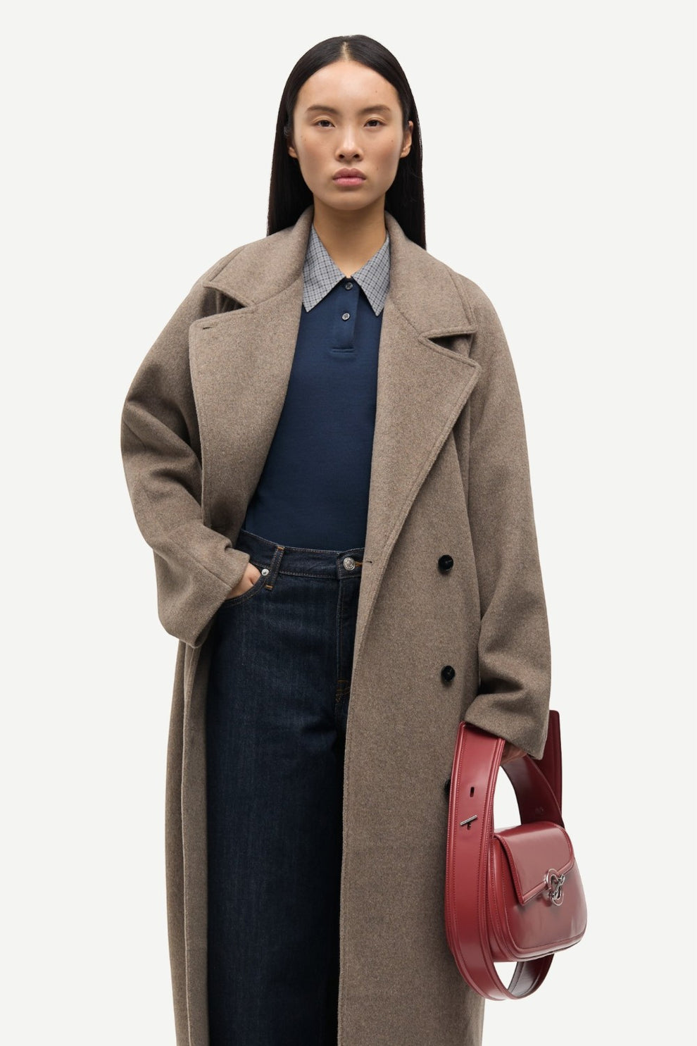 Samsøe Samsøe Sahannen coat 15772 Lead Gray Mel.