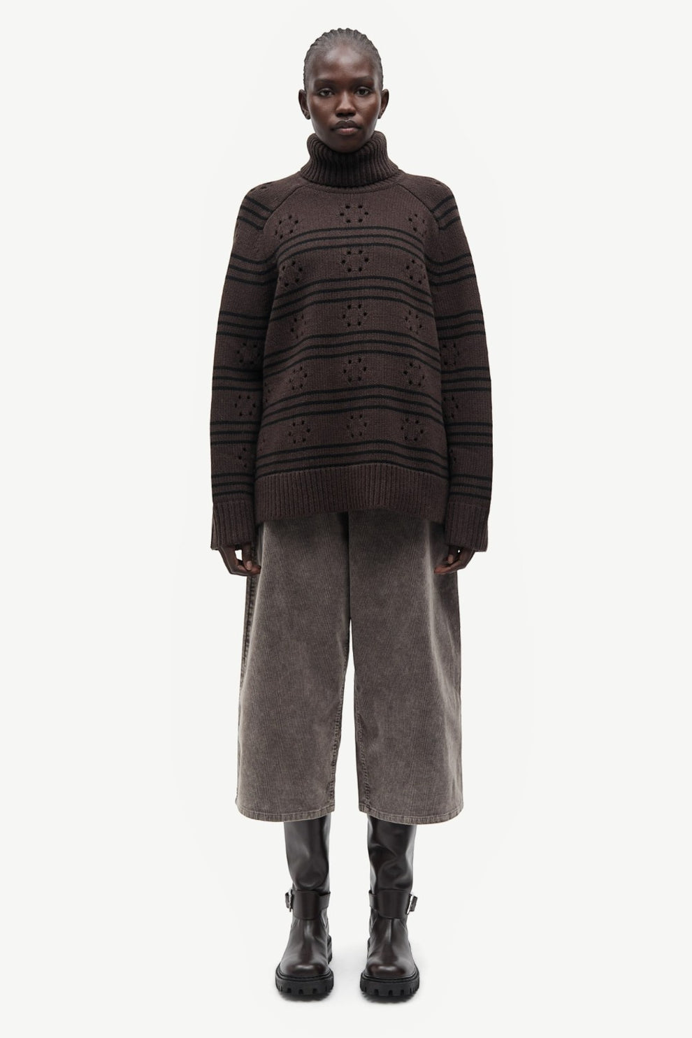 Samsøe Samsøe Sakeiki pointelle turtleneck 11250 Mulch