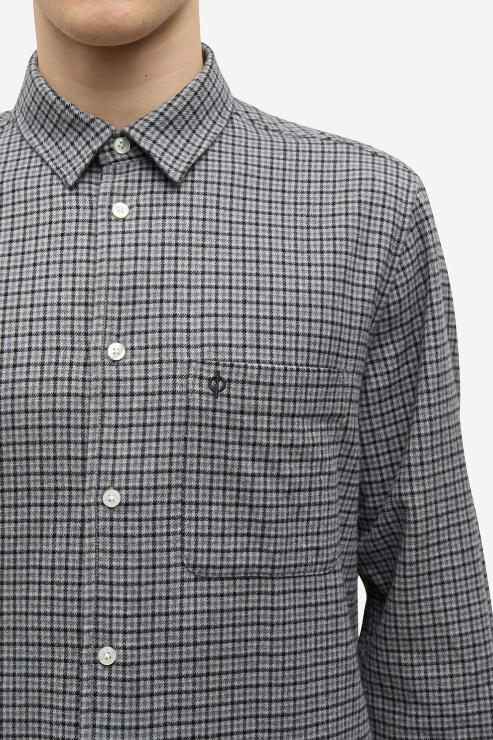 Samsøe Samsøe Saliam NJ shirt 15839 Grey Mel. Ch.