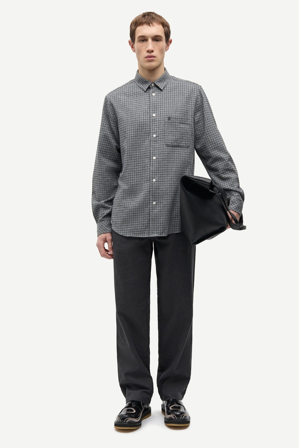 Samsøe Samsøe Saliam NJ shirt 15839 Grey Mel. Ch.