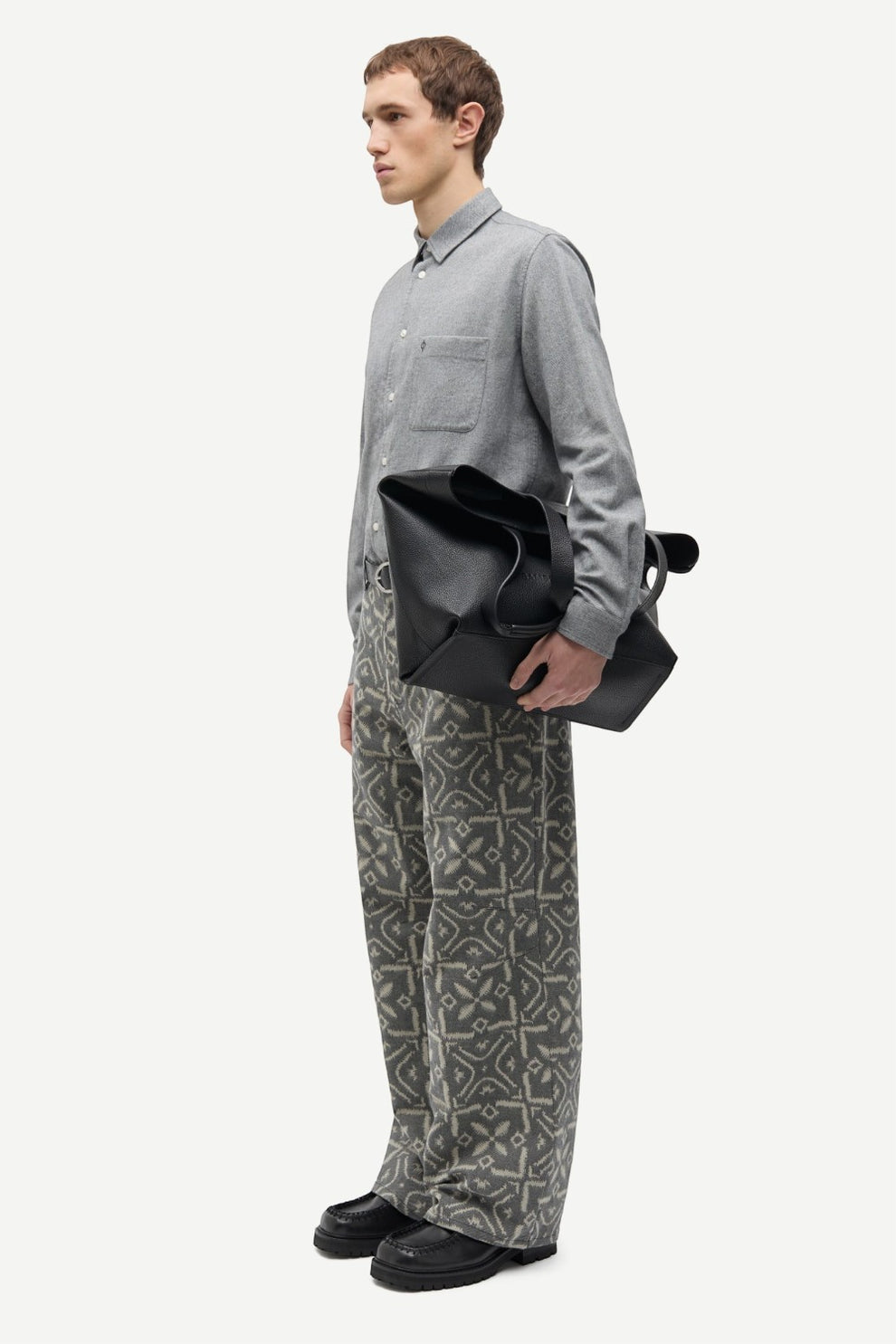 Samsøe Samsøe Saliam NJ shirt 15839 Grey Herringbone