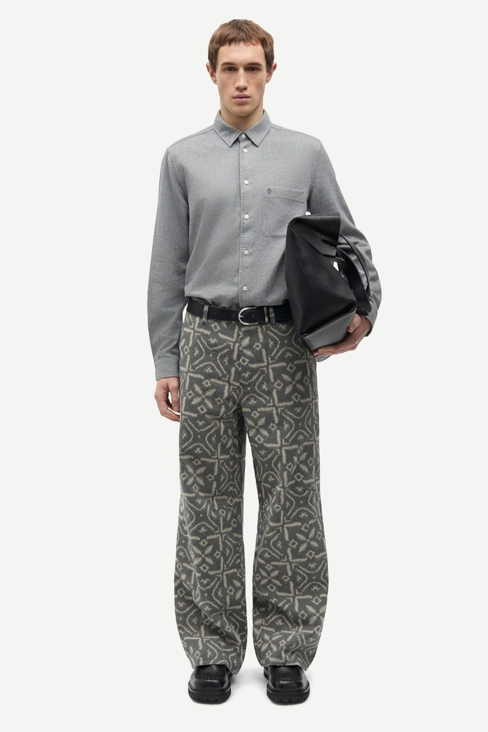 Samsøe Samsøe Saliam NJ shirt 15839 Grey Herringbone