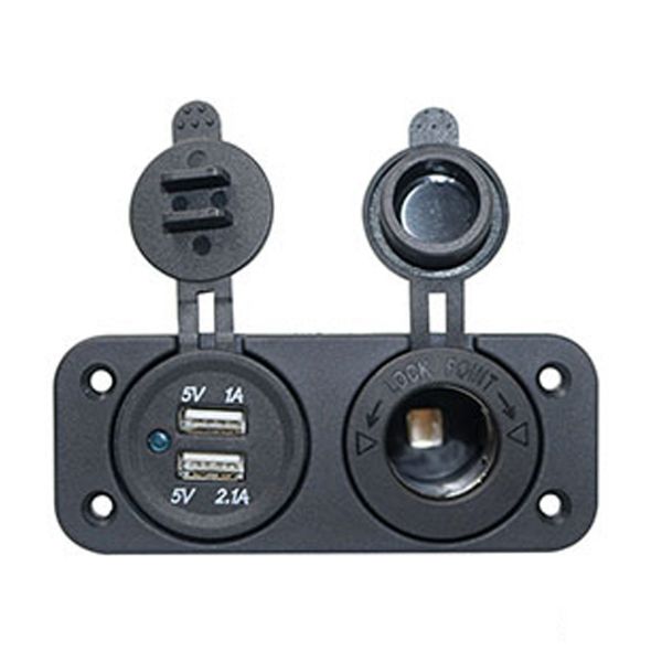 USB Stik dobbelt med cigartænder for indbygning