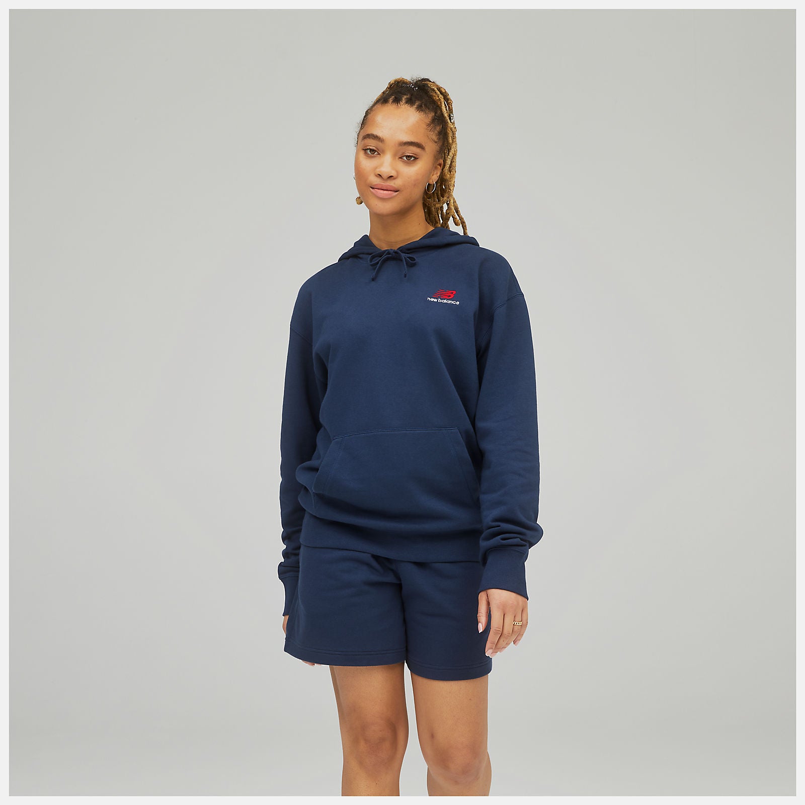 New Balance U Unissentials French Terry Hoodie Natural Indigo