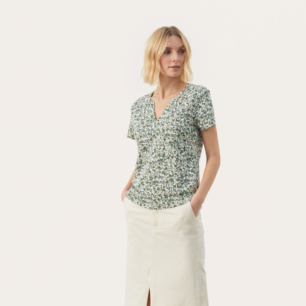 Part Two W GesinasPW T-Shirt Vetiver Mini Flower Print