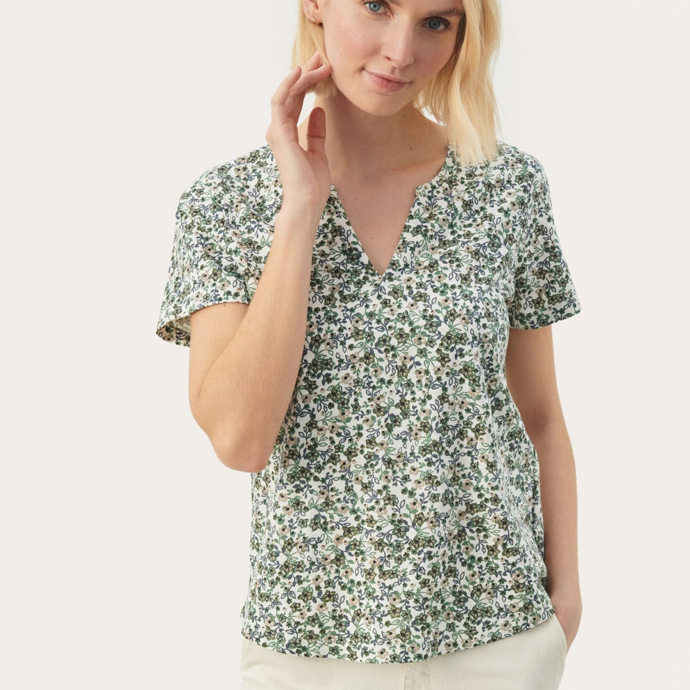 Part Two W GesinasPW T-Shirt Vetiver Mini Flower Print