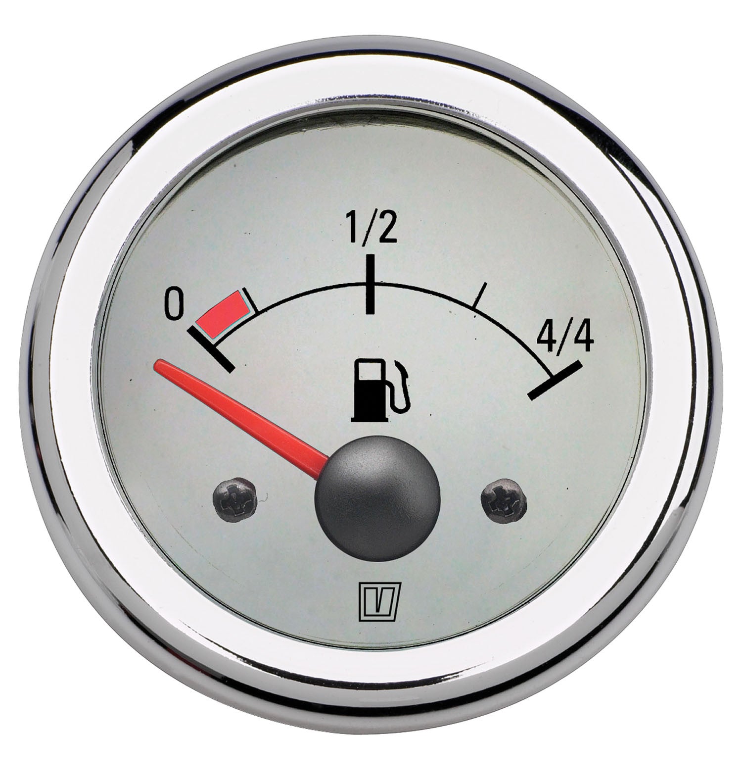 VETUS fuel level indicator, white, 12 Volt, cut-out size 52mm