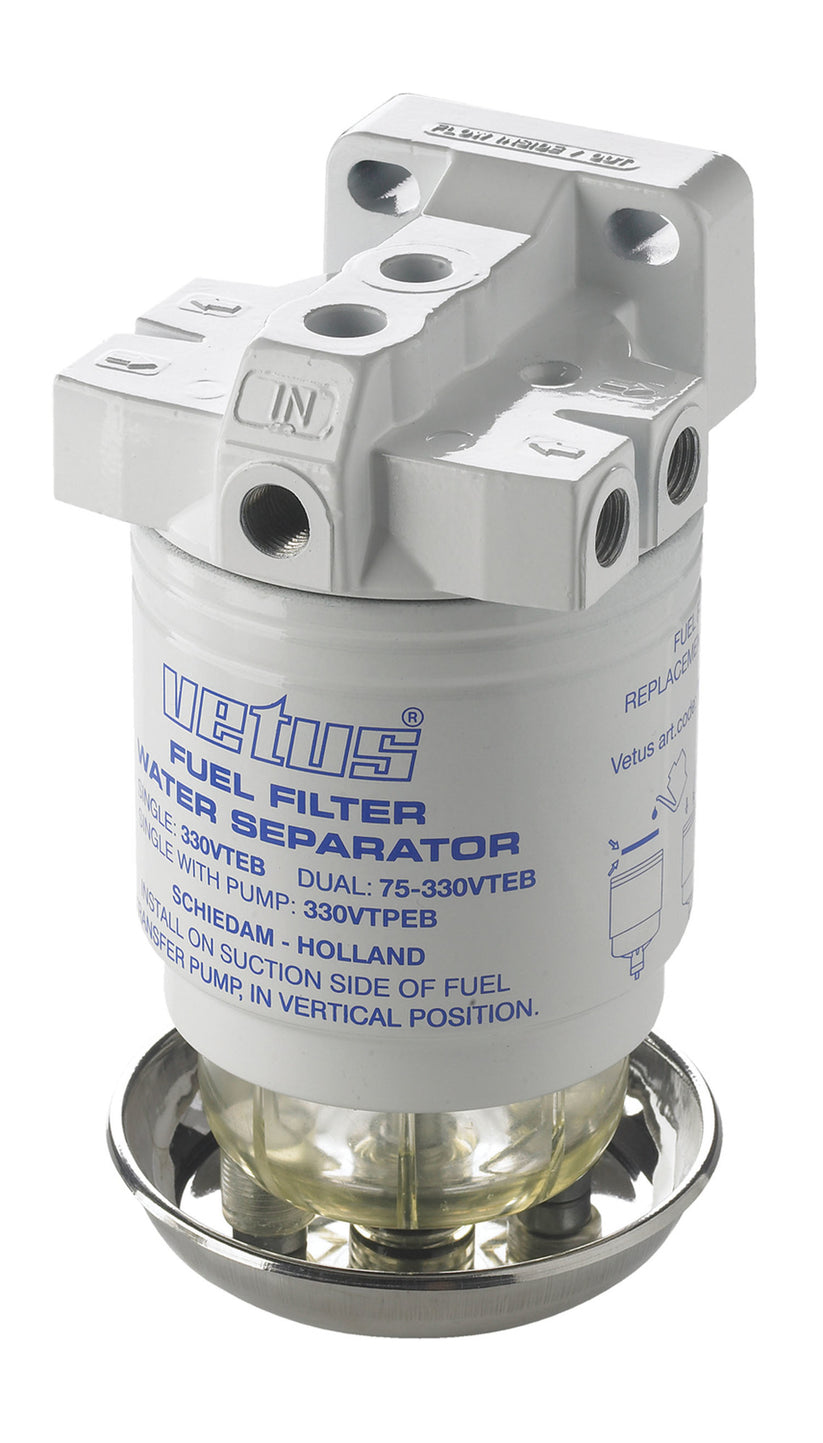 VETUS water separator/fuel filter, single, 10 micron, max. 190 l/h