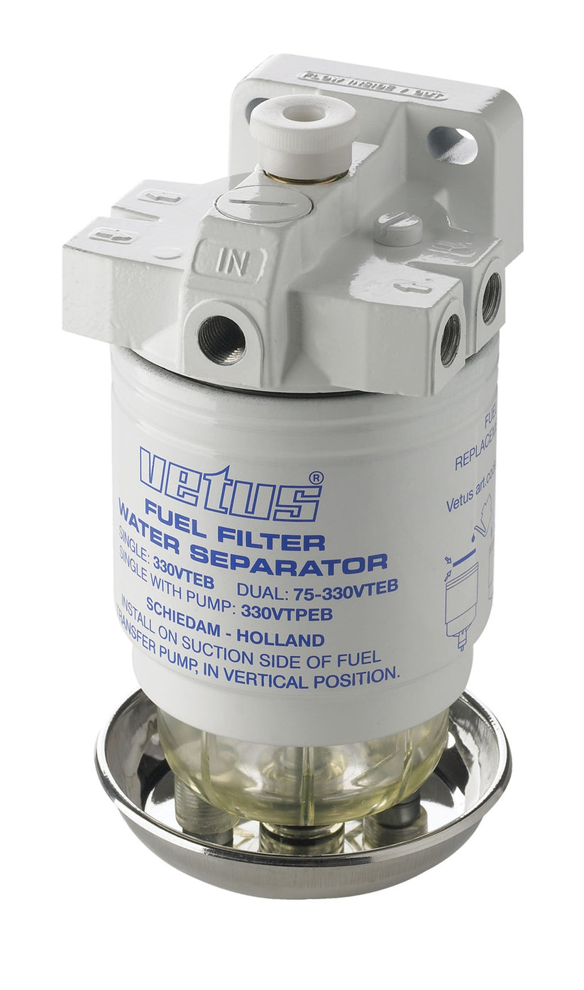 VETUS water separator/fuel filter with pump, 10 micron, max. 190 l/h
