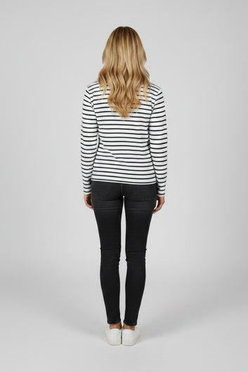 Cap Matin W Langærmet Maritim T-shirt - Hvid/Navy