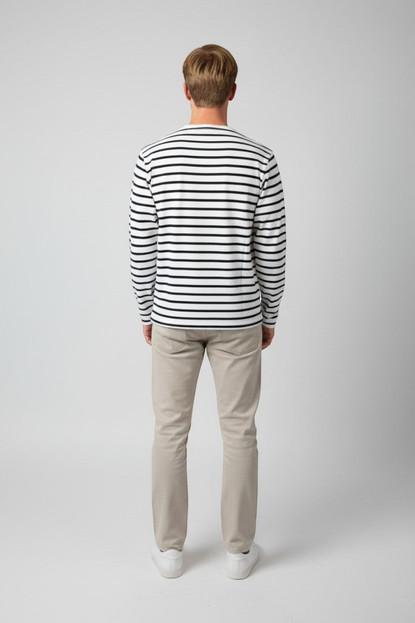 Cap Matin M Langærmet Maritim T-shirt - Hvid/Navy