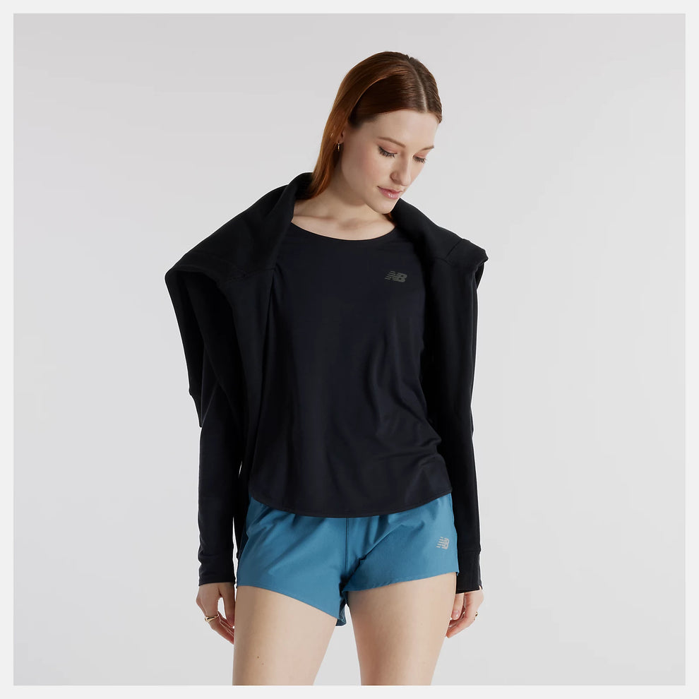 New Balance W Drapey Long Sleeve T-Shirt Black