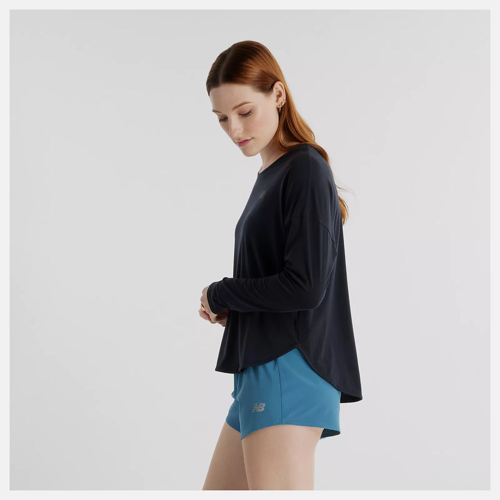 New Balance W Drapey Long Sleeve T-Shirt Black