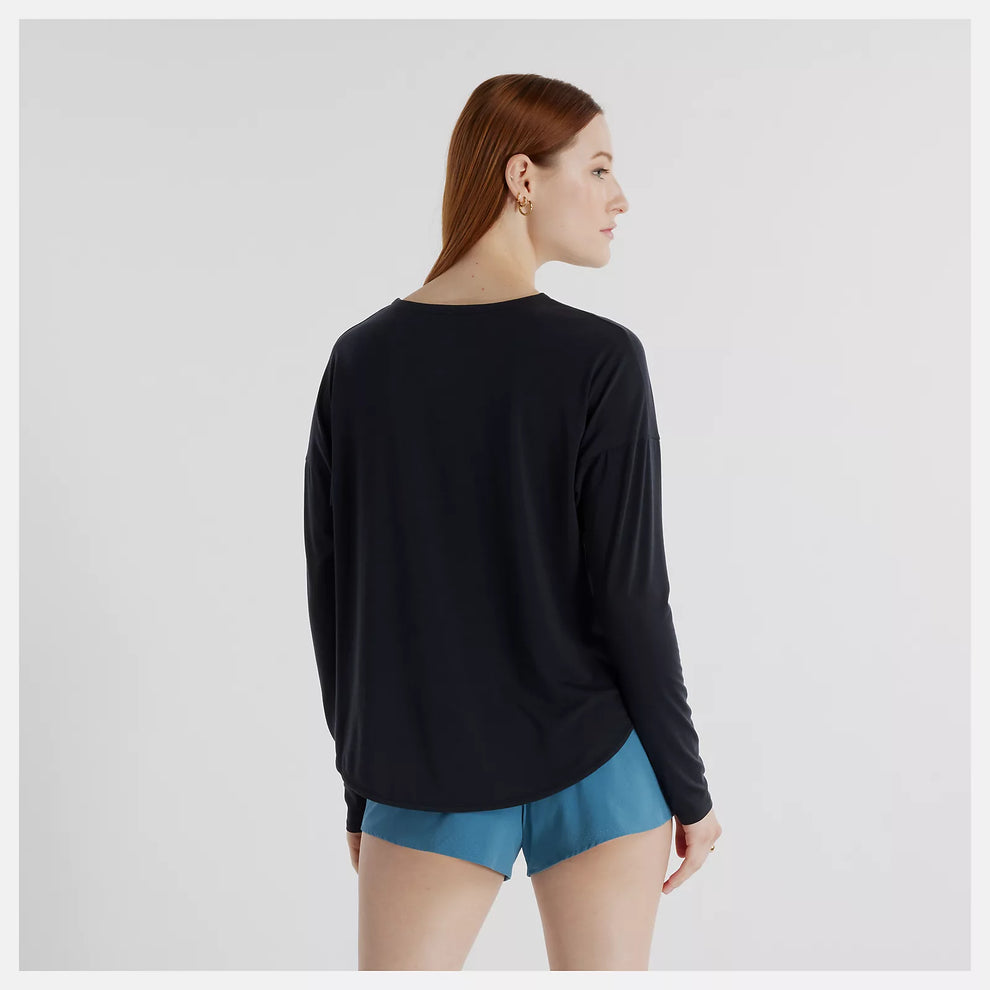 New Balance W Drapey Long Sleeve T-Shirt Black