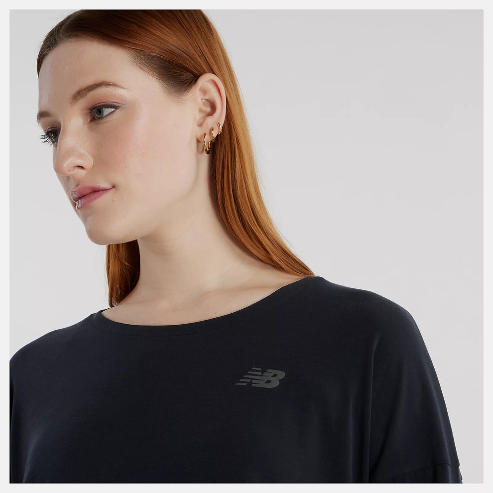 New Balance W Drapey Long Sleeve T-Shirt Black