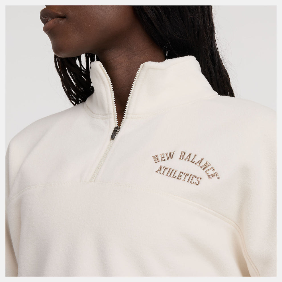 New Balance W Graphic Polar Fleece Half Zip Linen