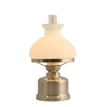 Old Danish Olie Bordlampe, børstet rustfrit stål