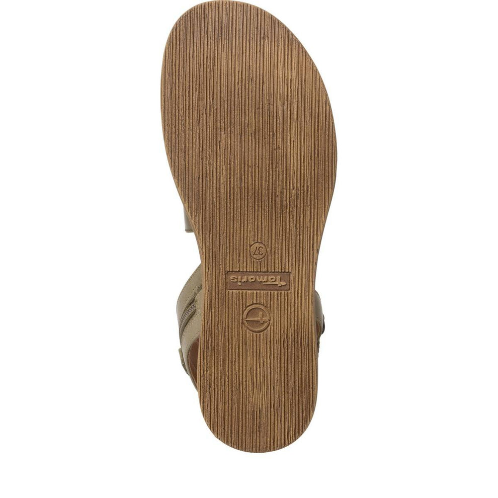 Tamaris W Læder Sandal med Ankelrem Sage