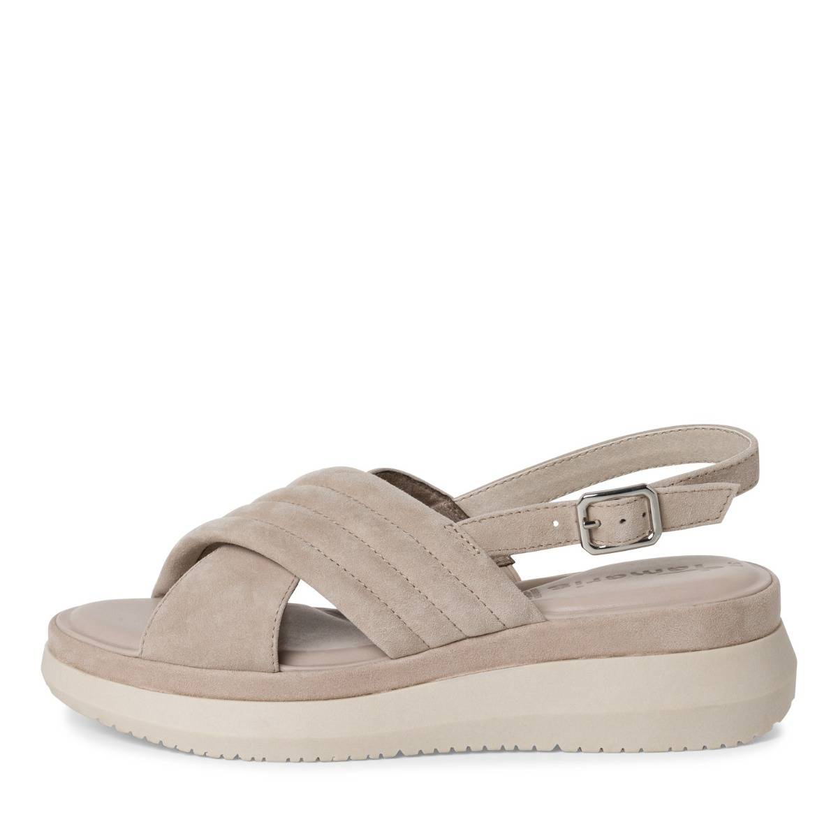 Tamaris W Sandal med Krydsrem Taupe