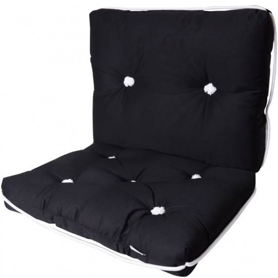 Bådhynde af kapok, dobblet, sort