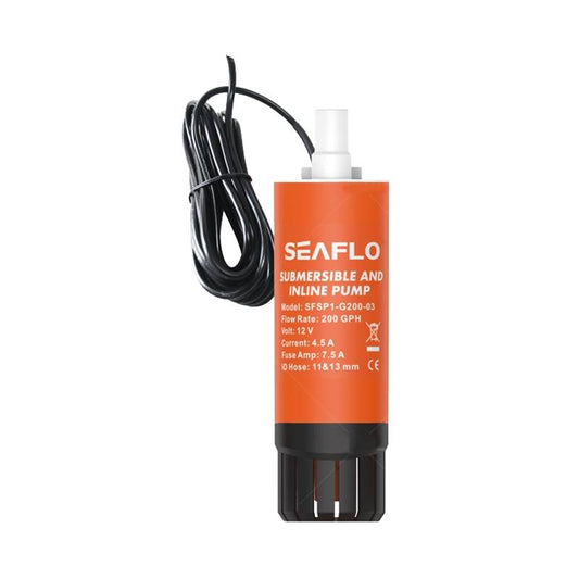 Seaflo Inline/El-pumpe, Ferskvand (200GPH)
