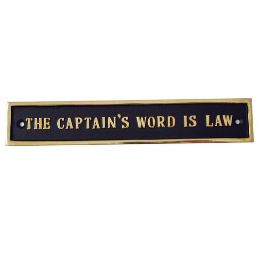 Messingskilt The Captains Word Is Law