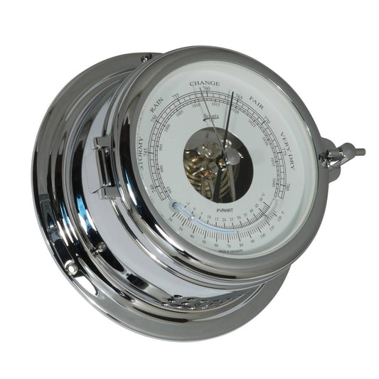 Schatz Midi barometer med termometer i forkromet messing