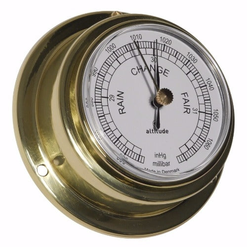 Messing Barometer Med Engelsk Urskive