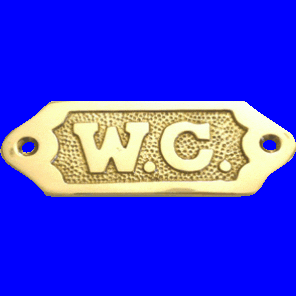 Tekstskilt med teksten: "W.C."