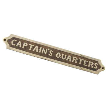 Captains Quarter messingskilt, 35x5cm