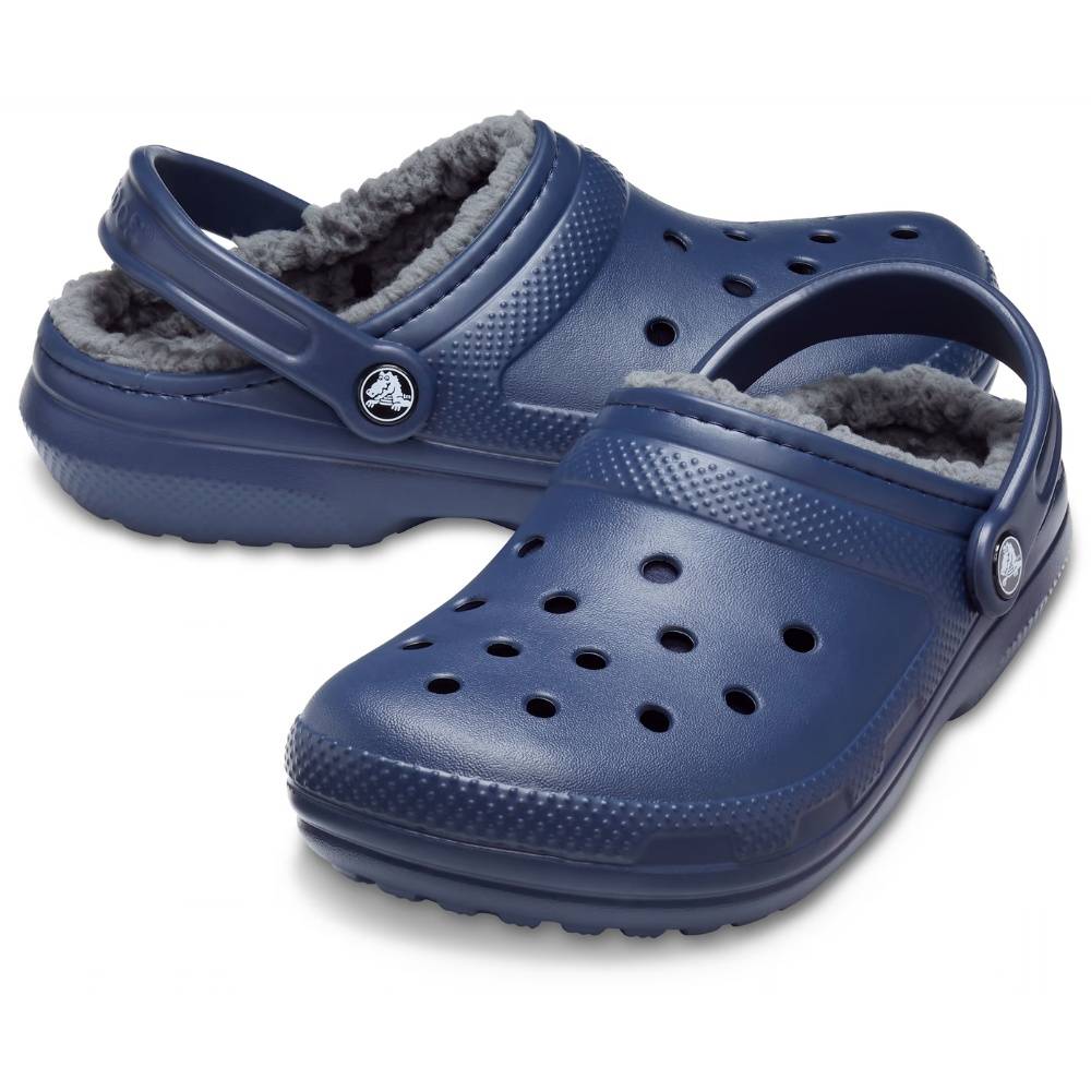 Crocs U Classic Fuzz Lined Sko navy Charcoal