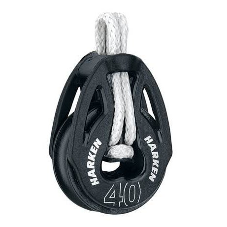 Harken T2 Blok 40 mm enkelt m. Loop - 10 mm line