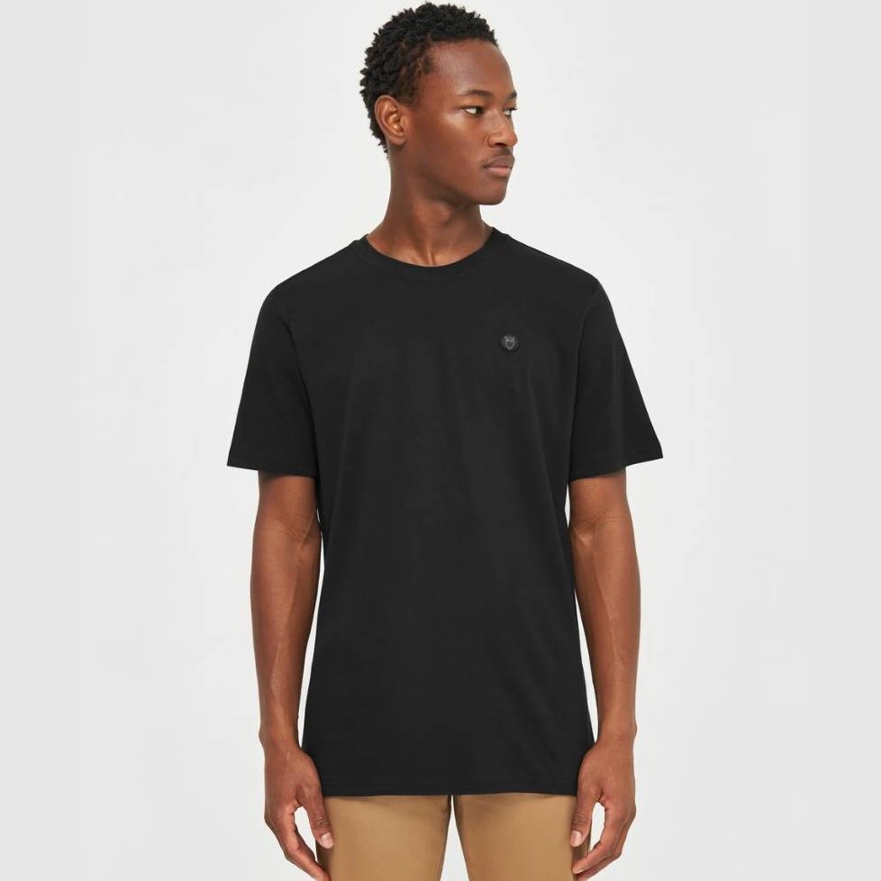 Knowledge Cotton Apparel M Loke T-Shirt Black Jet
