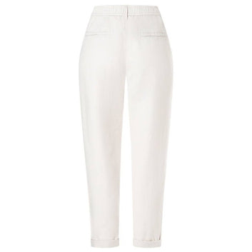 Mac W Ivy Cotton Linen Bukser Aluminium White