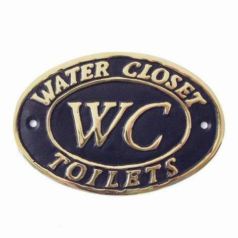 Messingsilt "WC Water Closet"