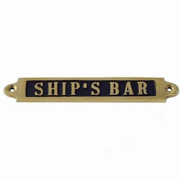 Messingskilt "Ship's bar"