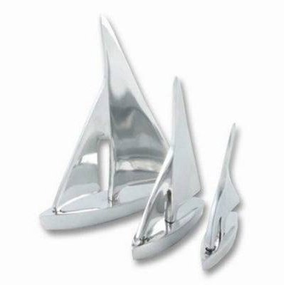 Modelskib Sejlbåd aluminium, sæt af 3 både
