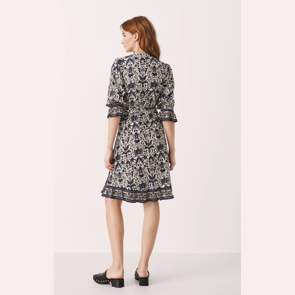 Part Two Saria PW Kjole Navy Print