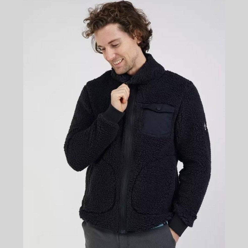 Pelle P M Sherpa Zip Fleece Navy Blue