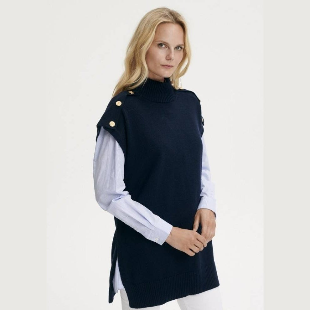 REDGREEN W Larna Vest med Sølvknapper