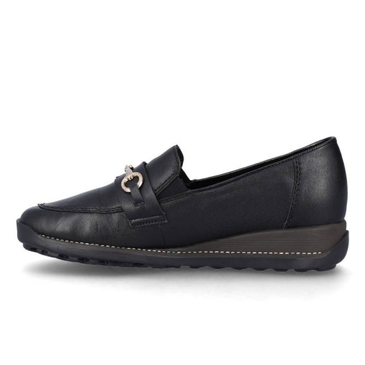 Rieker W Loafer m Guldspænde Black