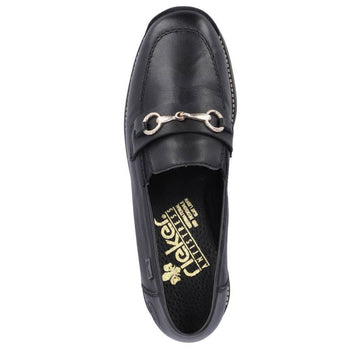 Rieker W Loafer m Guldspænde Black