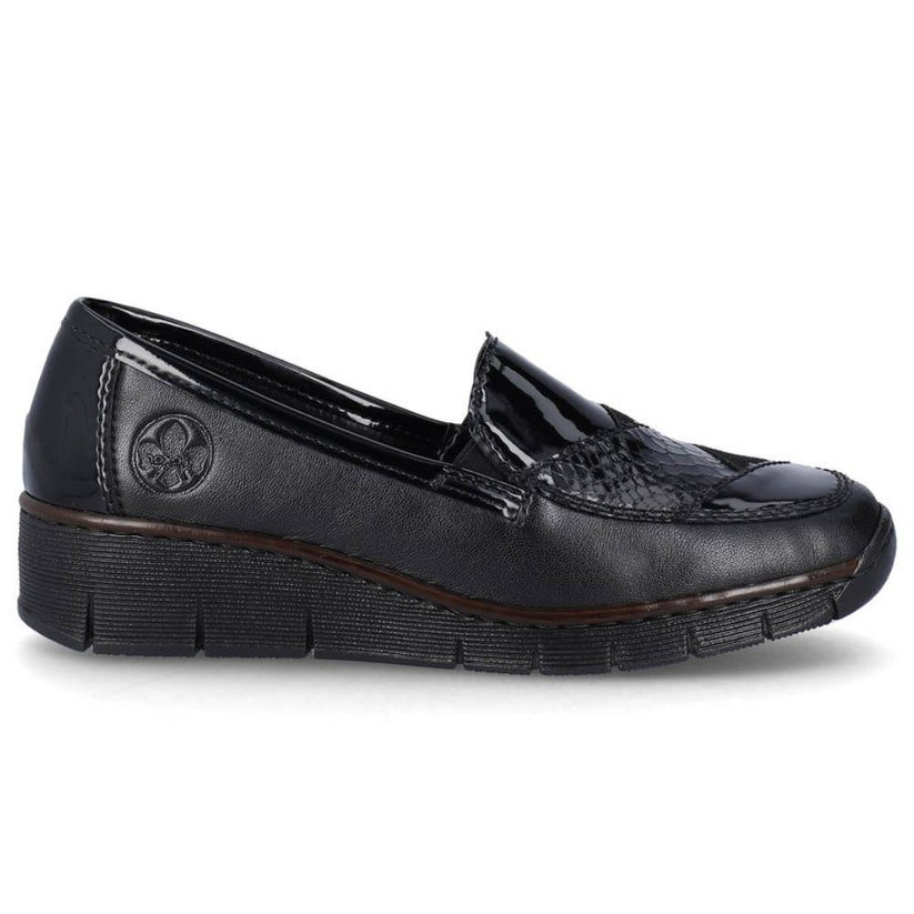 Rieker W Loafer m Lakdetalje Black