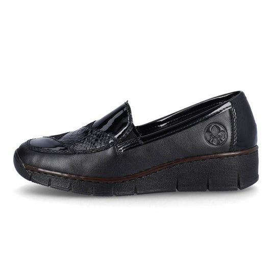 Rieker W Loafer m Lakdetalje Black