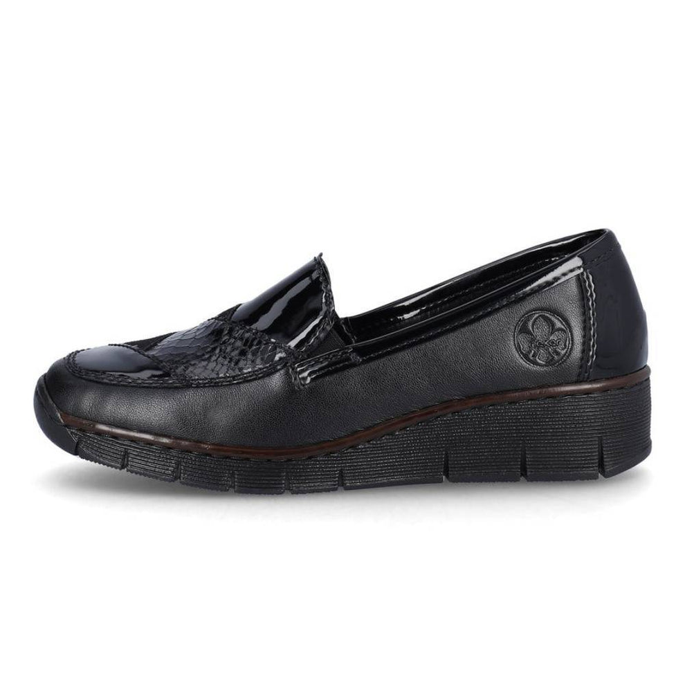 Rieker W Loafer m Lakdetalje Black